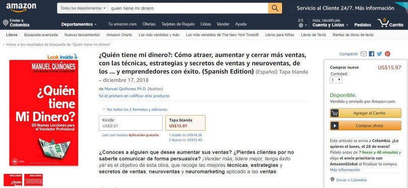Lanzamiento del libro “¿Quién tiene mi dinero?. Herramientas para aumentar las ventas a cargo del experto Manuel Quiñones